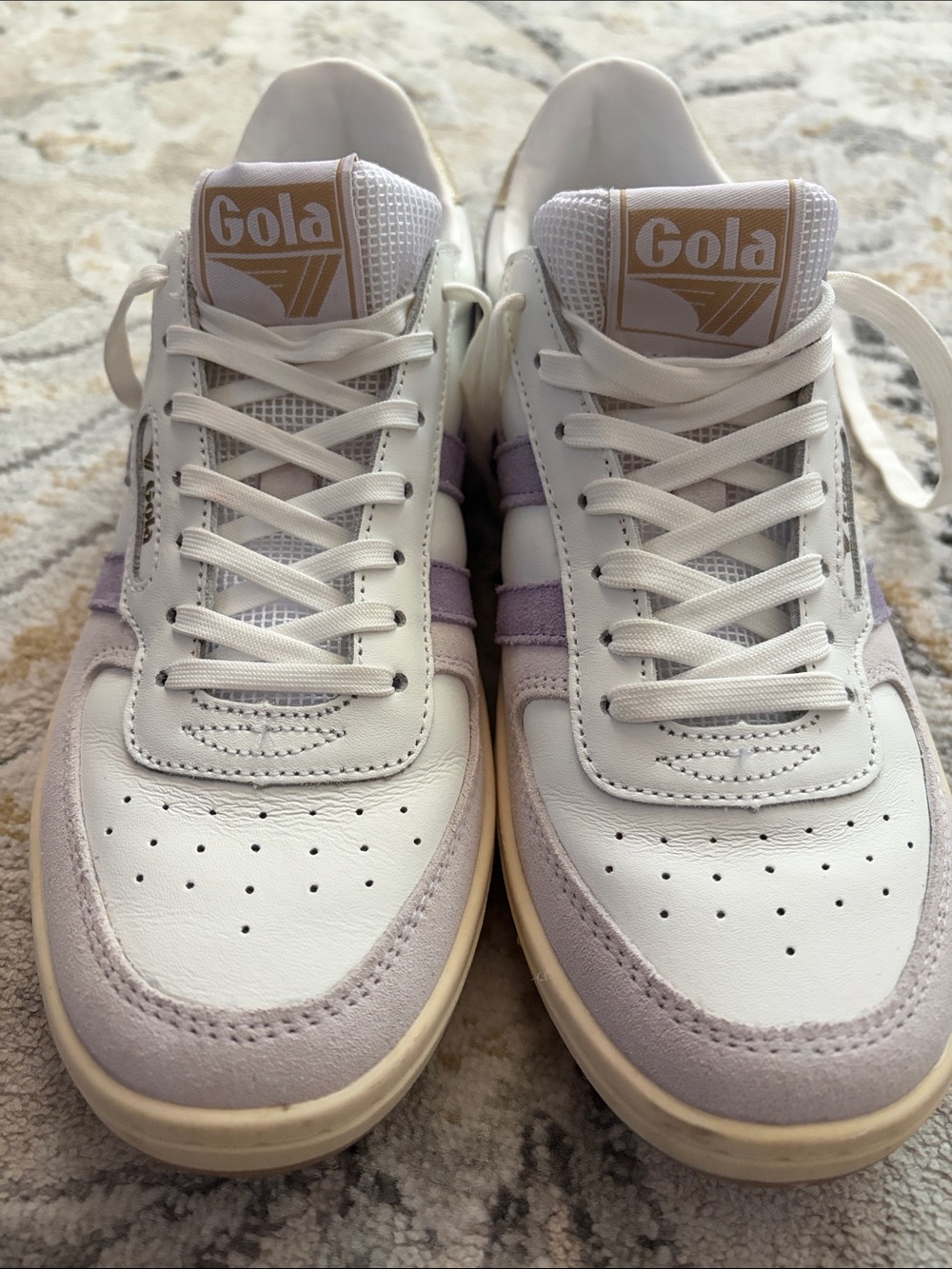Gola Women’s Hawk White & Lavender Retro Court Sneaker